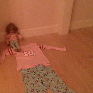 american girl doll with matching pajamas